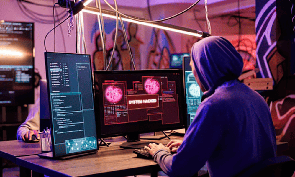 Security analyst monitoring cyber threats and ransomware activity through real-time security operations and threat detection systems