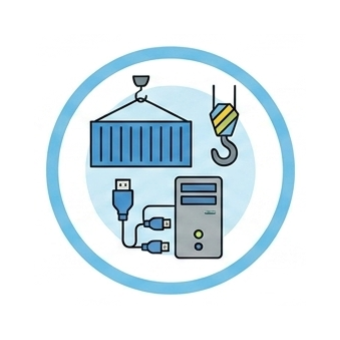 Icon illustrating data migration, system integration, workflow automation, and IT infrastructure transition for business operations.