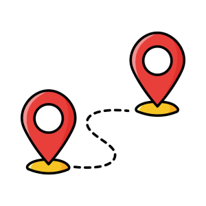 Multi-site location icon representing branch connectivity, distributed networks, and centralized business infrastructure management
