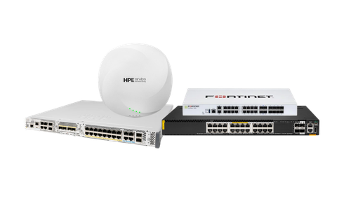 Enterprise network infrastructure featuring wireless access points, network switches and firewalls for secure business connectivity.