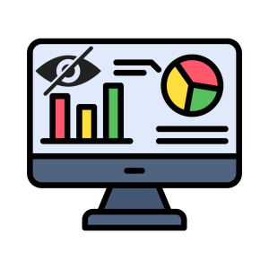 Security dashboard icon showing limited network visibility, monitoring gaps, and reduced threat detection insights