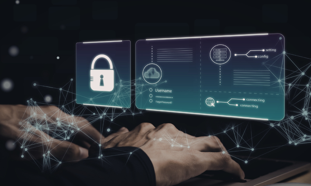 Palo Alto Unit 42 cybersecurity concept showing secure authentication, access control, and advanced threat protection